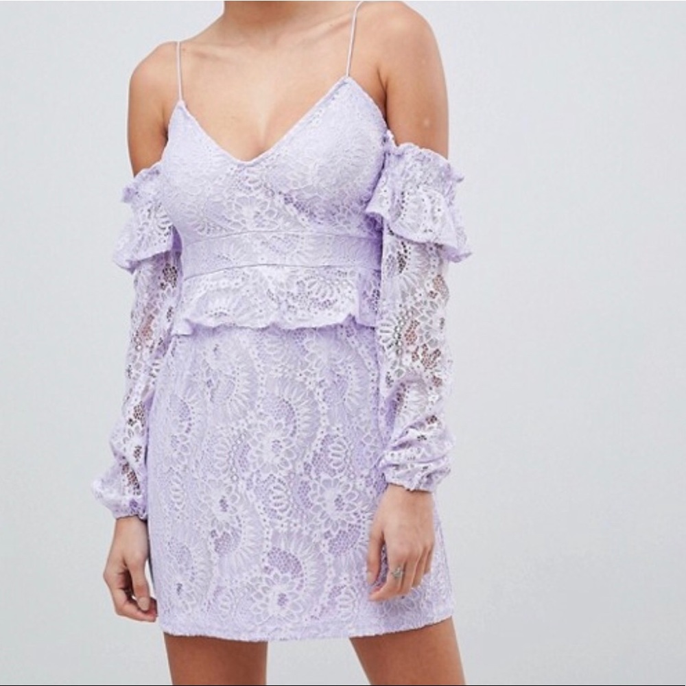 Pretty Little Thing Cold Shoulder Lace Mini Dress